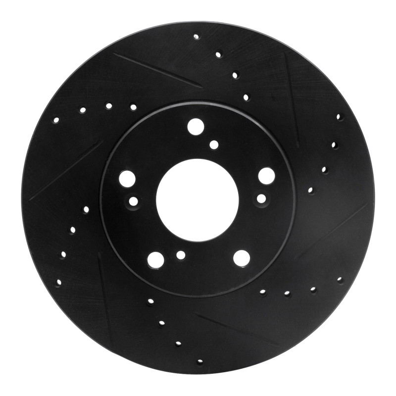 Honda Civic Brake Rotor (1) - Front Right - R1 Concepts - Drilled & Slotted - Black - `06-`15 Honda Civic Brake Rotor (1) - Front Right - R1 Concepts - Drilled & Slotted - Black - `06-`15